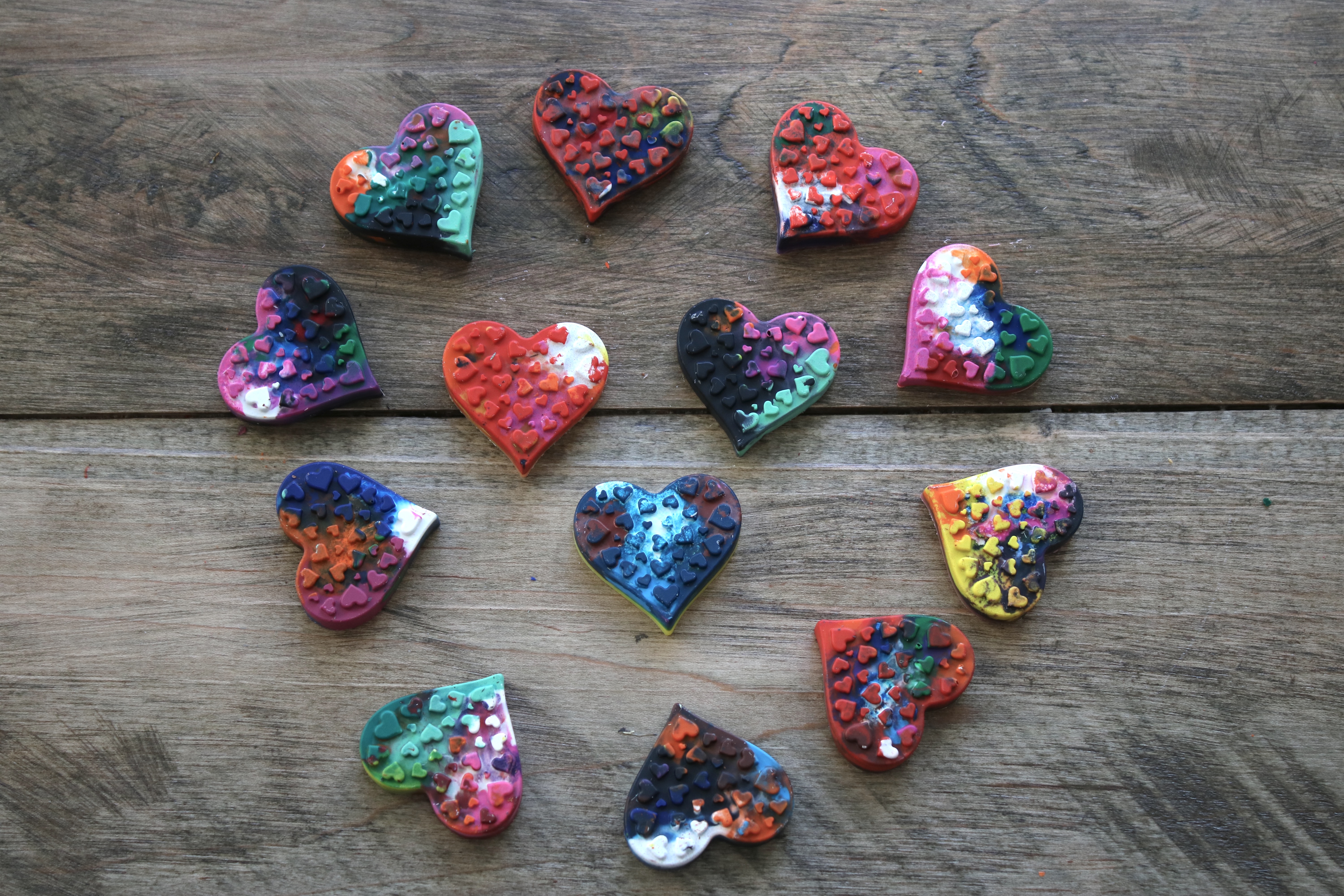 Repurpose old crayons to make a cute non-candy DIY project Microwave Melted Crayon Hearts for Valentine's Day! 