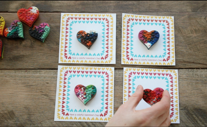 Repurpose old crayons to make a cute non-candy DIY project Microwave Melted Crayon Hearts for Valentine's Day! 