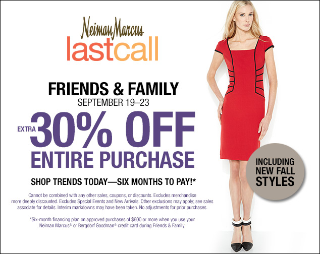 neiman marcus last call friends & family event